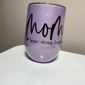 Purple Mom Tumbler - Brave, Strong, Beautiful
